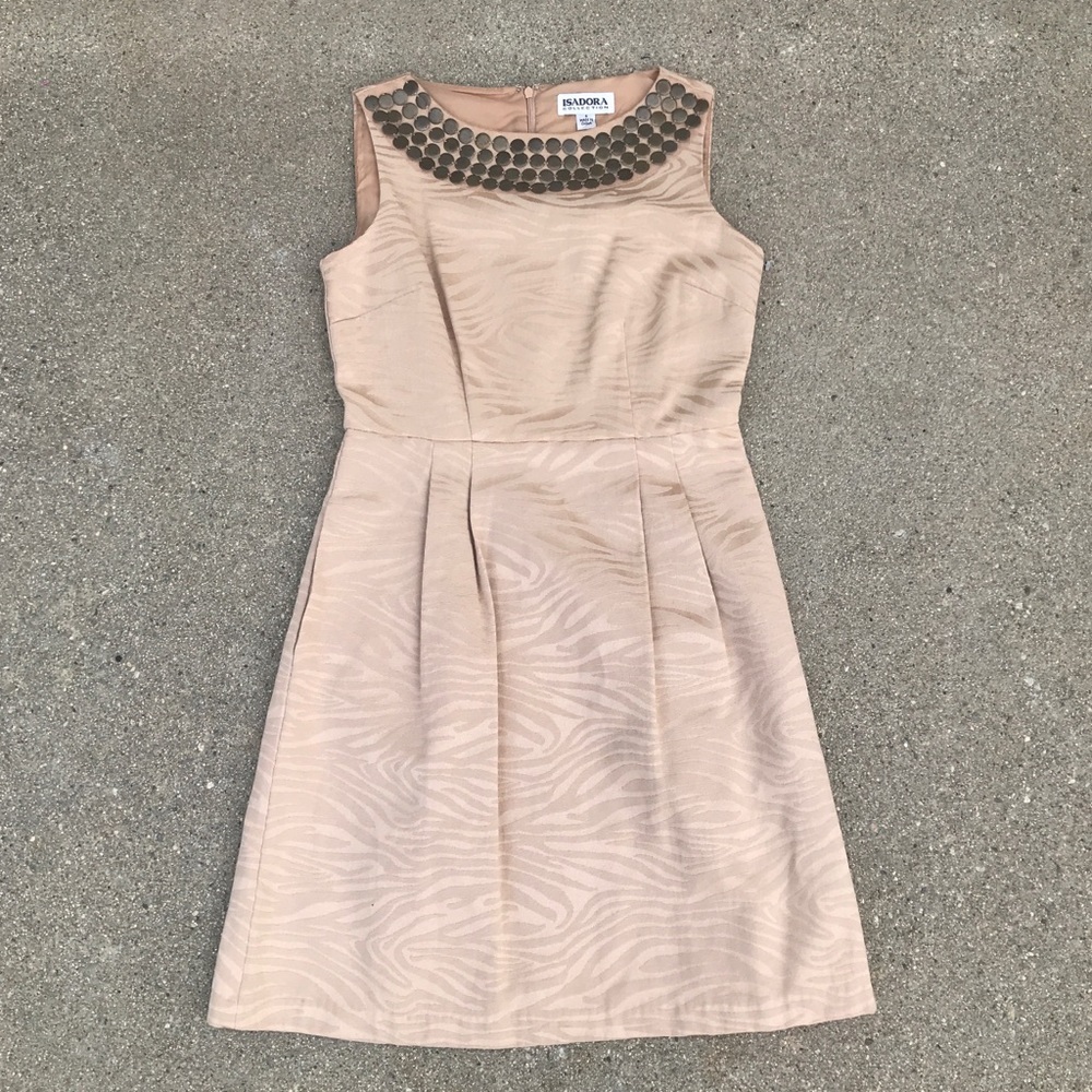 Isadora Collection Tan Animal Print Dress Size 4